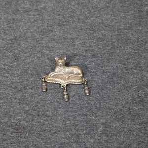 925 sterling silver fancy kitty cat brooch